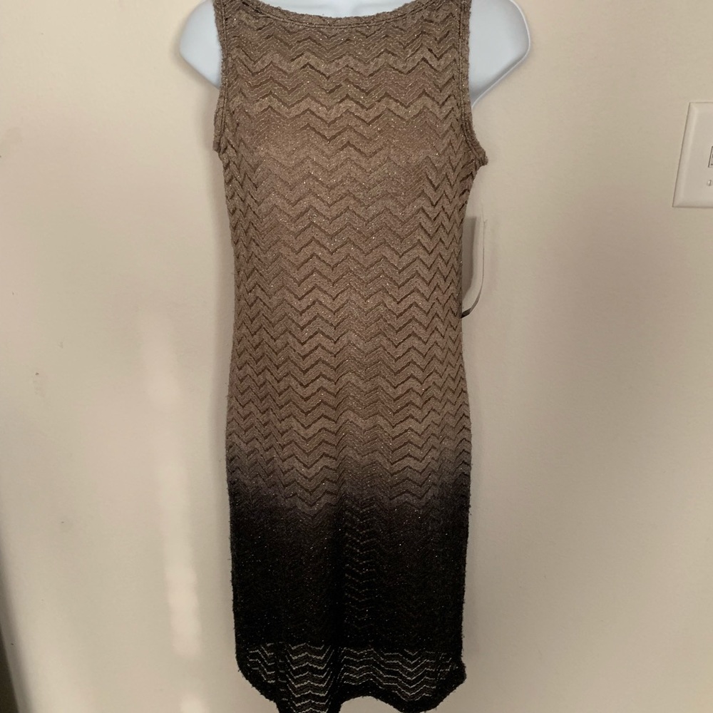 Tiana Chevron Ombré Glitter Sleeveless Dress